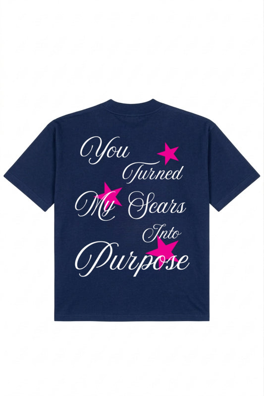 "SCARS INTO PURPOSE" | NAVY BLUE